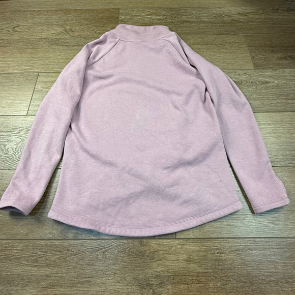 Athleta Cozy Karma Asymmetrical Zip Mock Neck Pullover Mauve Size S Thumbholes - Picture 14 of 15